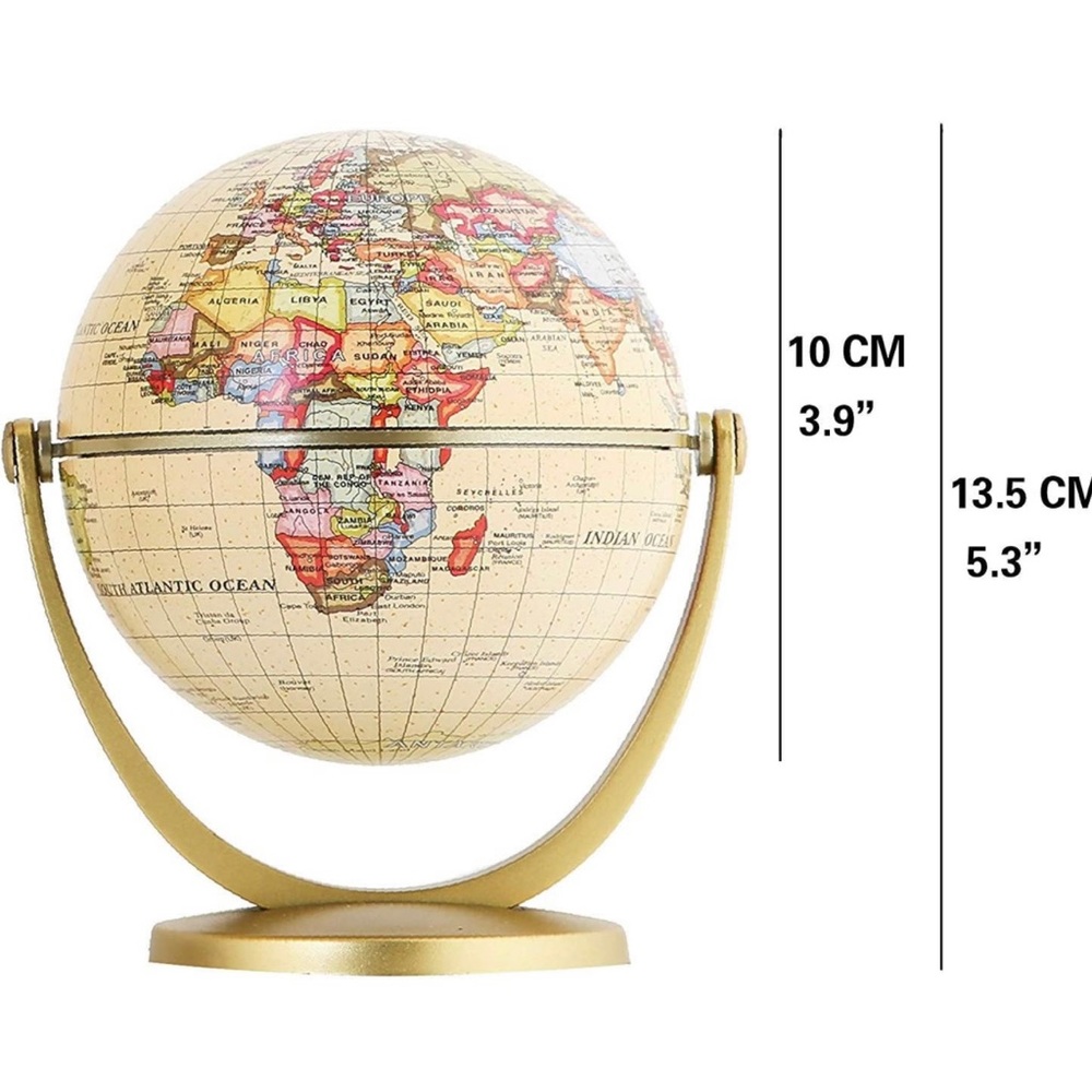 Annova Mini Antique Globe 4-inch / 10 cm Swivels.